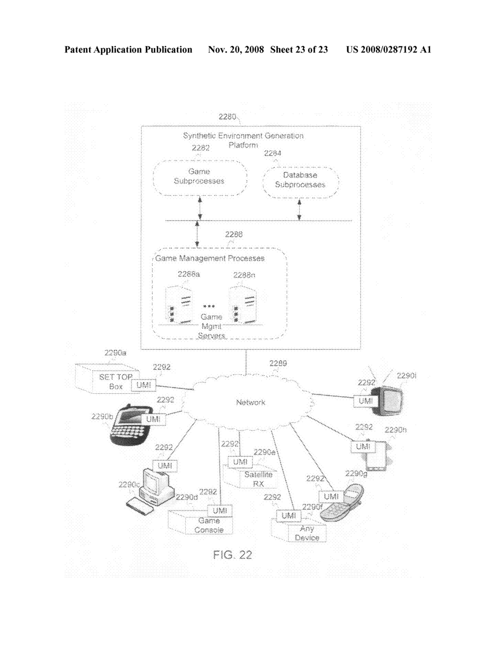 Distributed network architecture for introducing dynamic content into a synthetic environment - diagram, schematic, and image 24