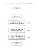 DOCUMENT INFORMATION MANAGEMENT APPARATUS, PROGRAM AND METHOD FOR ACQUIRING INFORMATION RELATED TO A DOCUMENT diagram and image