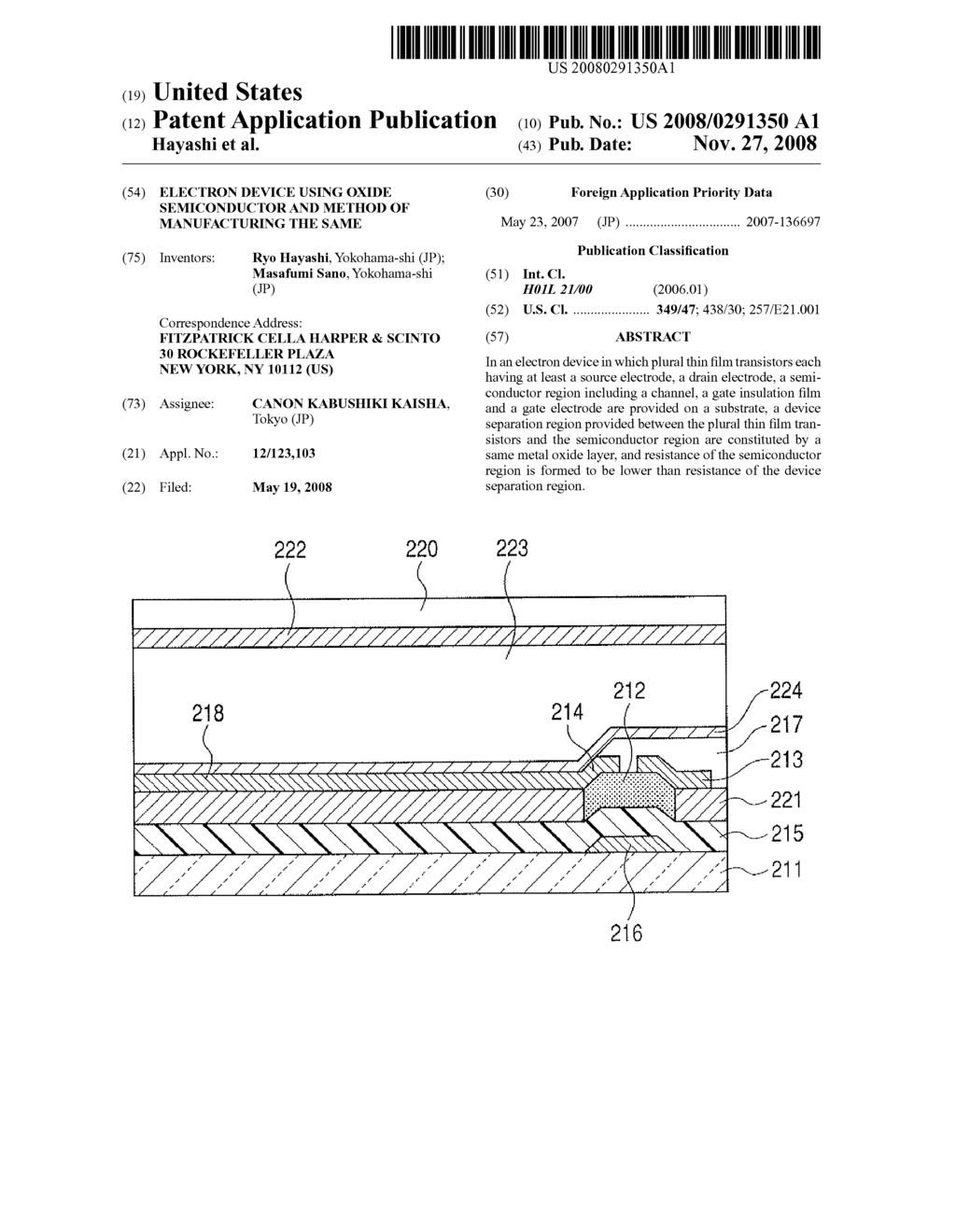 ELECTRON DEVICE USING OXIDE SEMICONDUCTOR AND METHOD OF MANUFACTURING THE SAME - diagram, schematic, and image 01