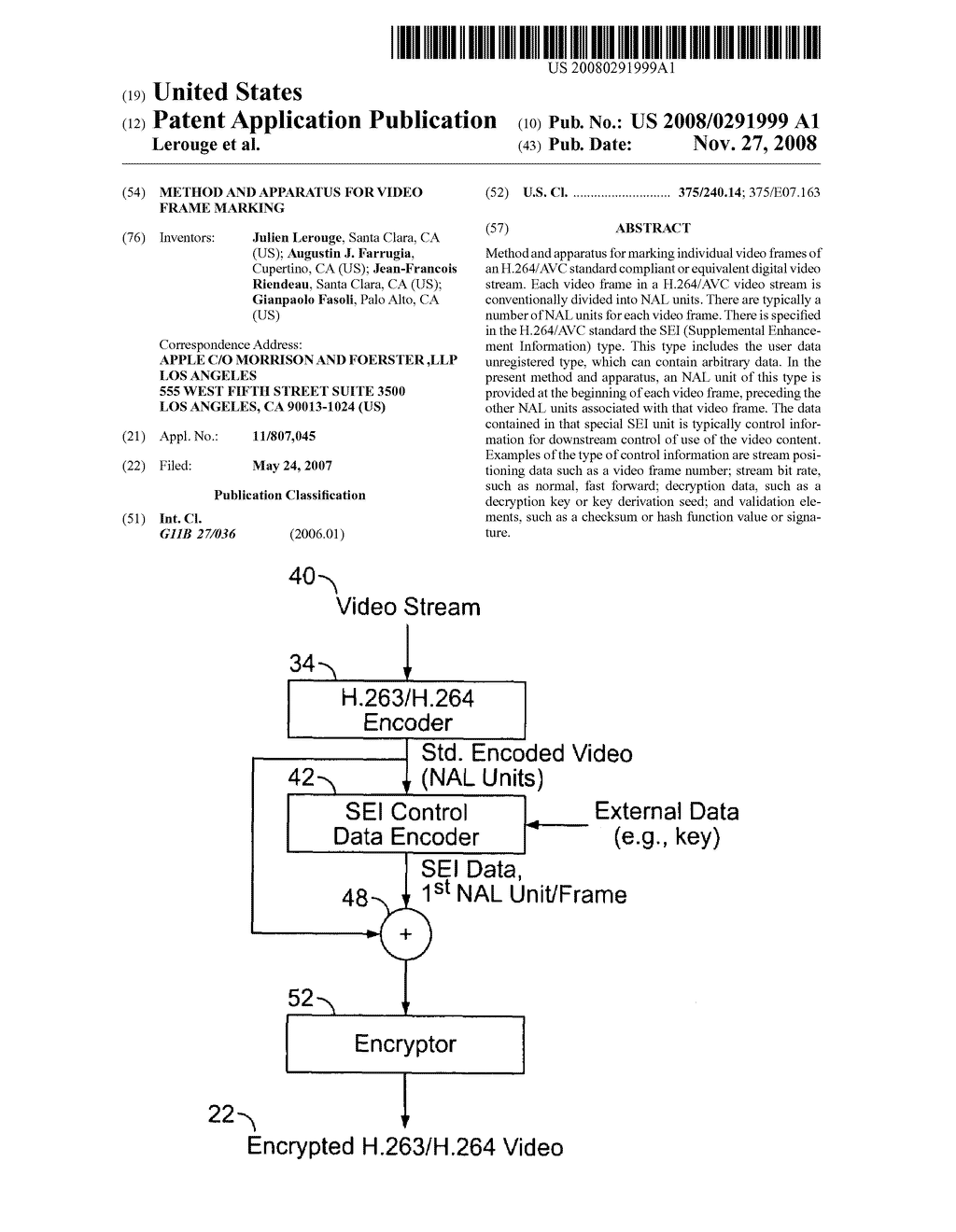 Method and apparatus for video frame marking - diagram, schematic, and image 01