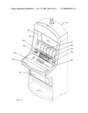 Ergonomic gaming machine having electromechanical reels diagram and image