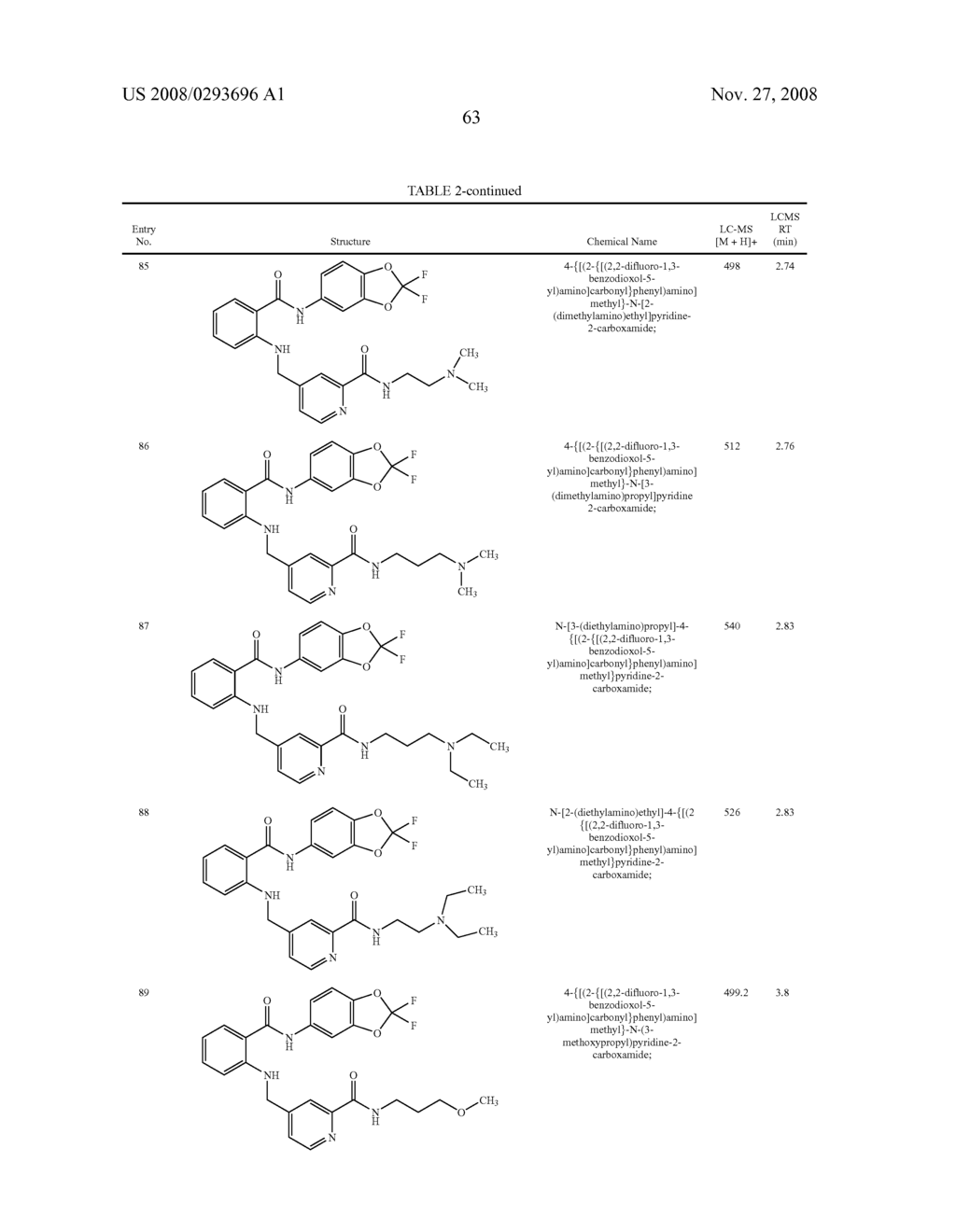 2-Aminoarylcarboxamides Useful as Cancer Chemotherapeutic Agents - diagram, schematic, and image 64