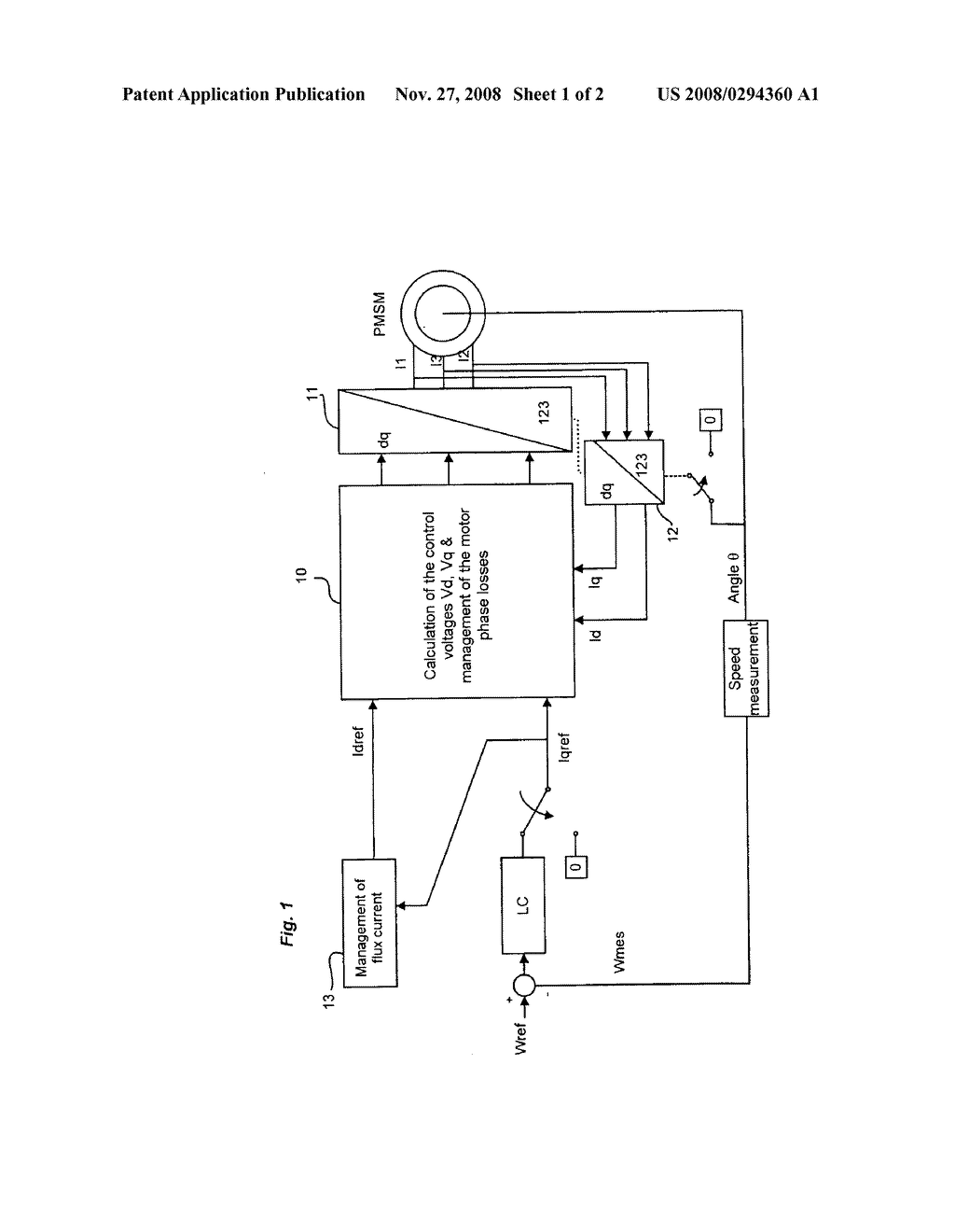 METHOD FOR DETECTING THE LOSS OF ONE OR MORE PHASES IN A PERMANENT-MAGNET SYNCHRONOUS ELECTRIC MOTOR - diagram, schematic, and image 02