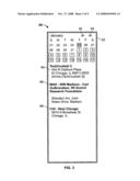 Event management system and method with calendar interface diagram and image