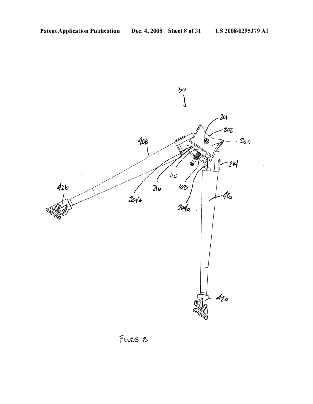 Bipod device for use with a firearm - diagram, schematic, and image 09
