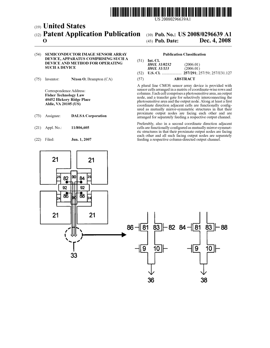 Semiconductor image sensor array device, apparatus comprising such a device and method for operating such a device - diagram, schematic, and image 01