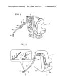 Child seat anchoring device and child seat diagram and image