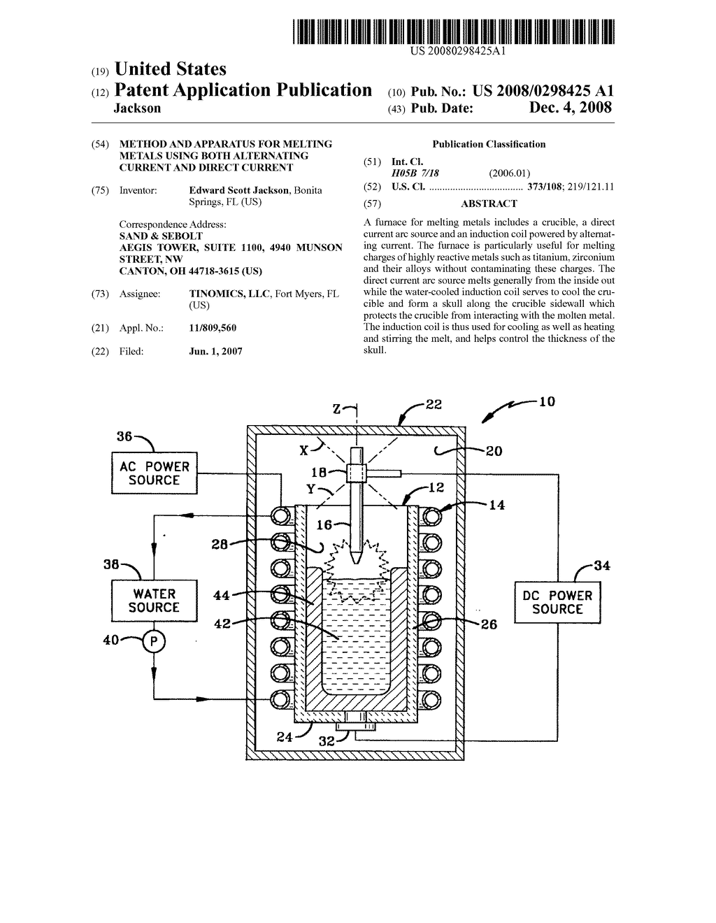 Method and apparatus for melting metals using both alternating current and direct current - diagram, schematic, and image 01