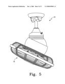 Fan assembly having improved hanger arrangement diagram and image