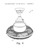 Fan assembly having improved hanger arrangement diagram and image