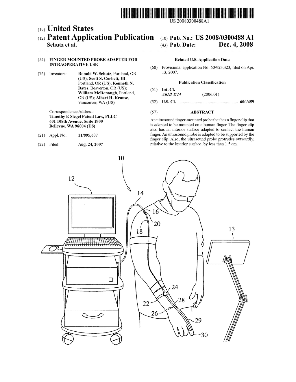 Finger mounted probe adapted for intraoperative use - diagram, schematic, and image 01