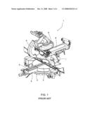 Miter saw with support devices diagram and image