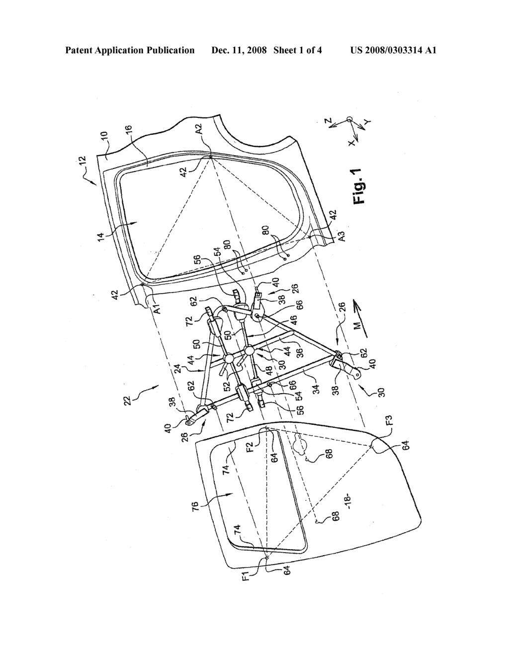 Device for Mounting an Opening Panel to the Body of a Motor Vehicle - diagram, schematic, and image 02