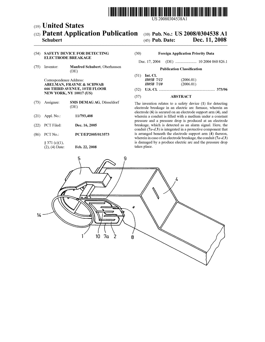 Safety Device For Detecting Electrode Breakage - diagram, schematic, and image 01