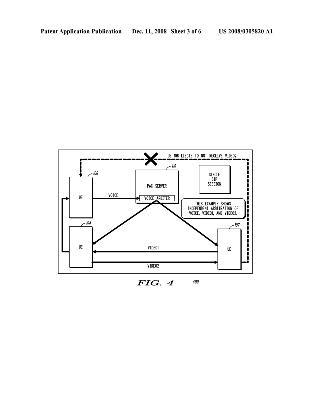 METHOD AND APPARATUS FOR ARBITRATING ONE OR MORE MEDIA STREAMS WITHIN A SINGLE PoC SESSION - diagram, schematic, and image 04