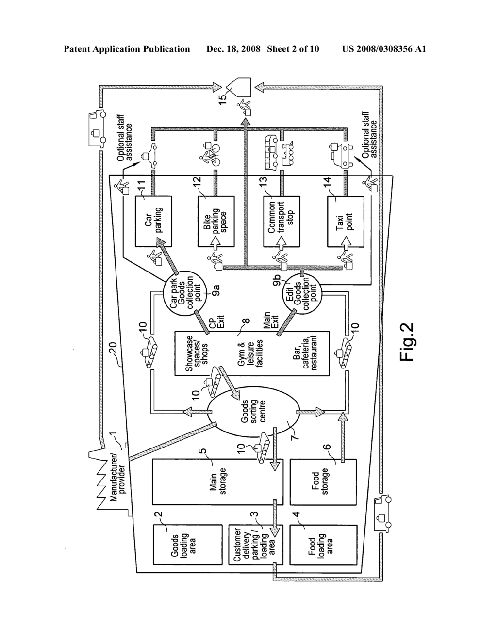 Shopping complex, a method of operating a shopping complex, and a method and system for conveying goods in a shopping complex - diagram, schematic, and image 03