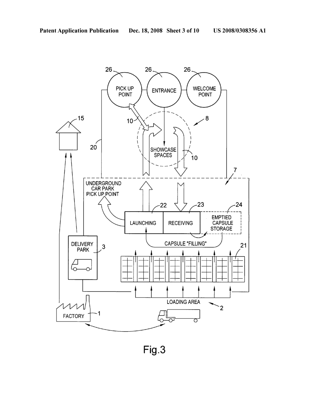 Shopping complex, a method of operating a shopping complex, and a method and system for conveying goods in a shopping complex - diagram, schematic, and image 04