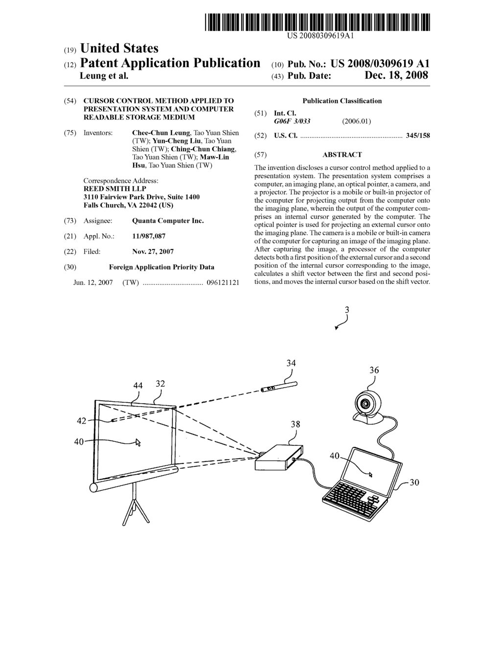 Cursor control method applied to presentation system and computer readable storage medium - diagram, schematic, and image 01