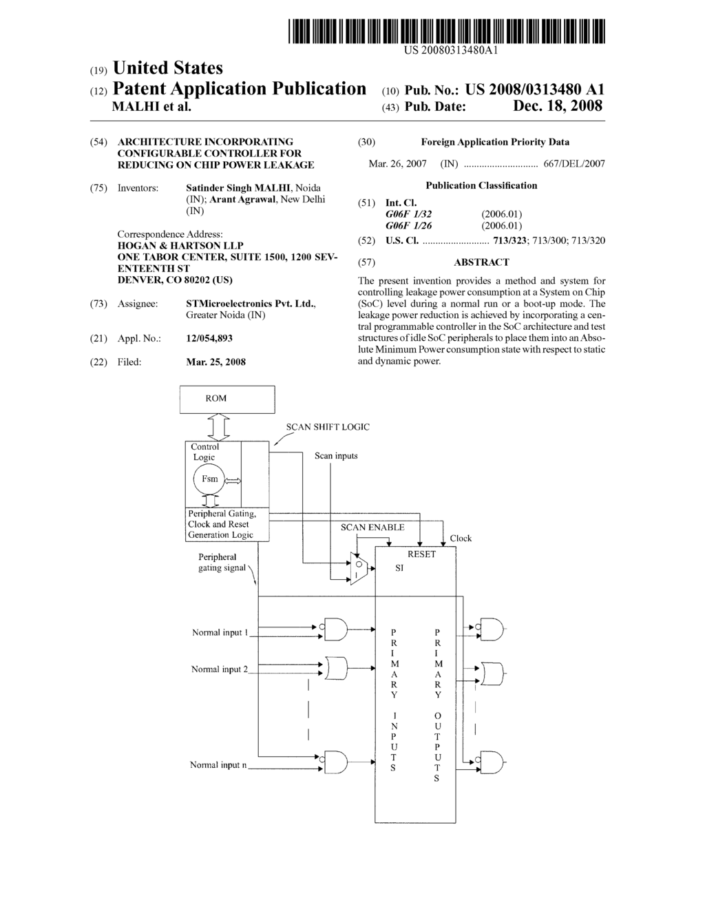 ARCHITECTURE INCORPORATING CONFIGURABLE CONTROLLER FOR REDUCING ON CHIP POWER LEAKAGE - diagram, schematic, and image 01