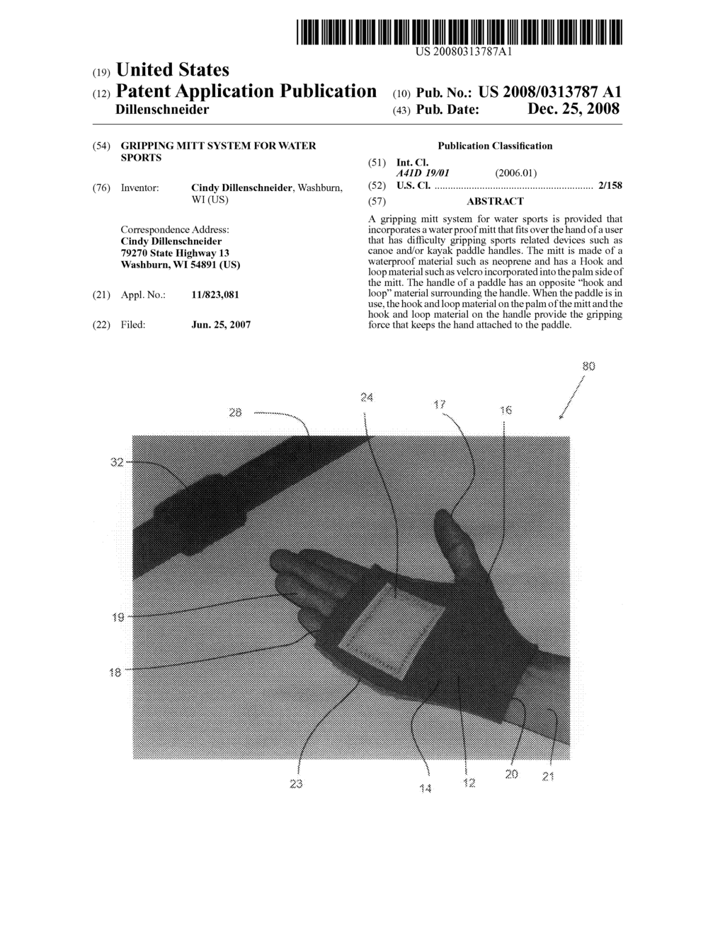 Gripping mitt system for water sports - diagram, schematic, and image 01