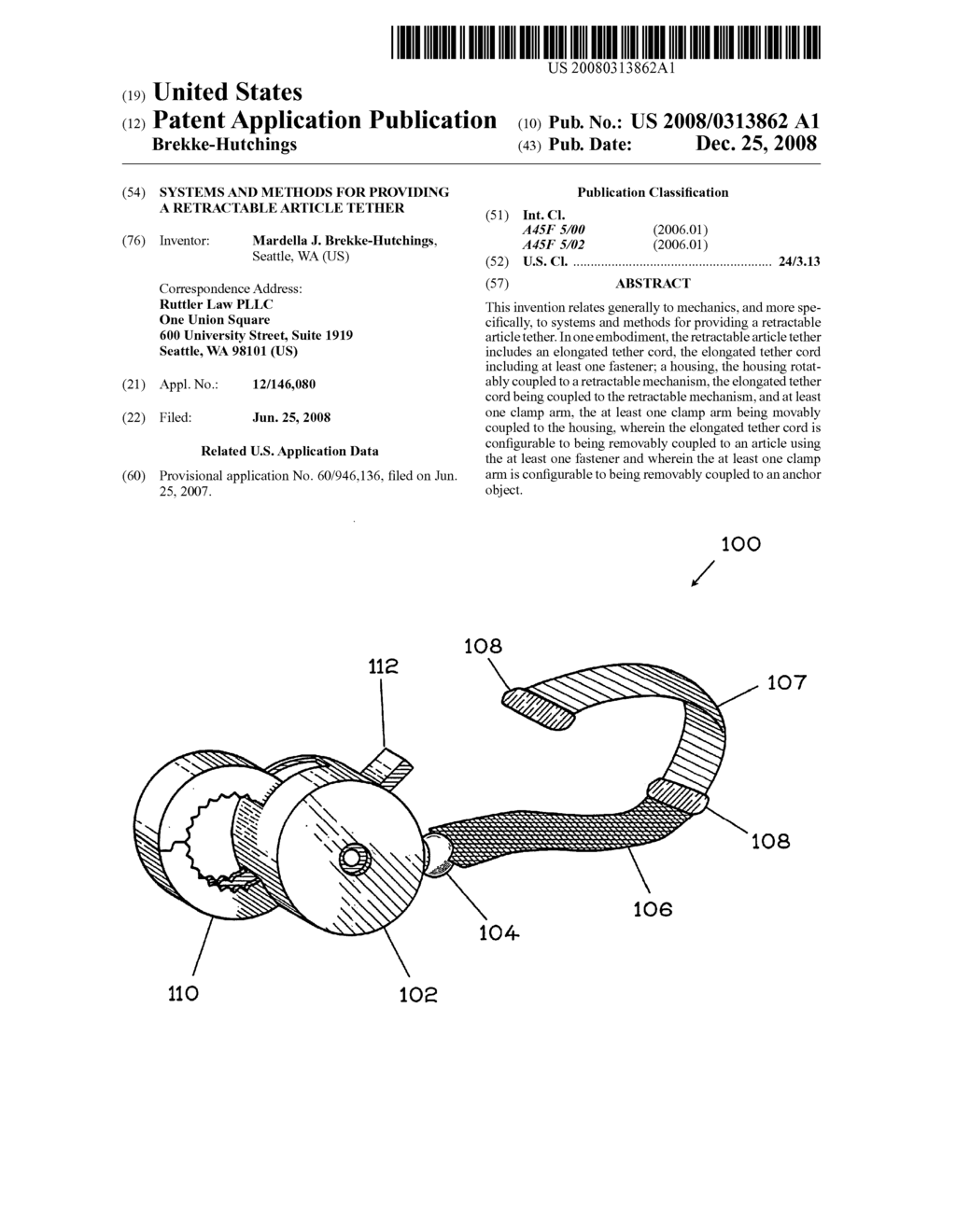 SYSTEMS AND METHODS FOR PROVIDING A RETRACTABLE ARTICLE TETHER - diagram, schematic, and image 01