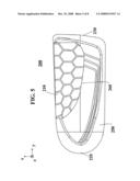 Arch support with a patterned surface diagram and image