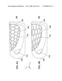 Arch support with a patterned surface diagram and image