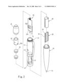 Light up pen with advertisements diagram and image