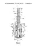 PUSH-BUTTON OPERATED EXTENDABLE HANDLE ASSEMBLY FOR AN UMBRELLA diagram and image