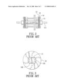 Fixing and combining device for the brake disc of a remote-controlled model car diagram and image