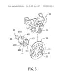 Fixing and combining device for the brake disc of a remote-controlled model car diagram and image