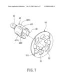 Fixing and combining device for the brake disc of a remote-controlled model car diagram and image