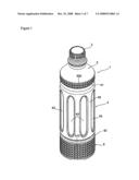 Beverage container with easy label removal diagram and image