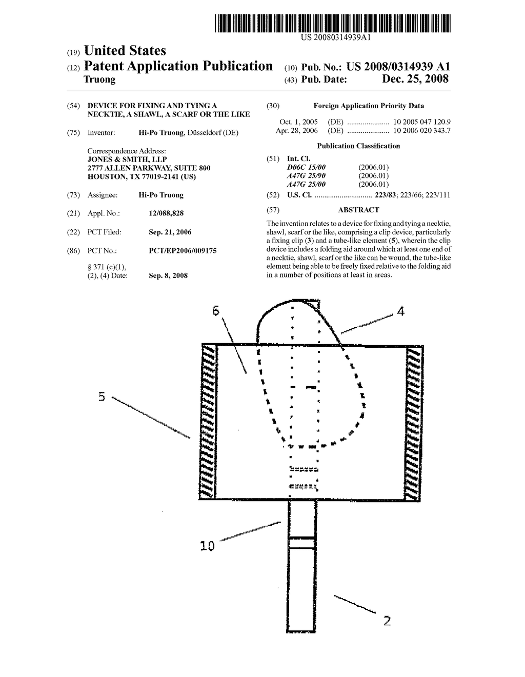 Device for Fixing and Tying a Necktie, a Shawl, a Scarf or the Like - diagram, schematic, and image 01
