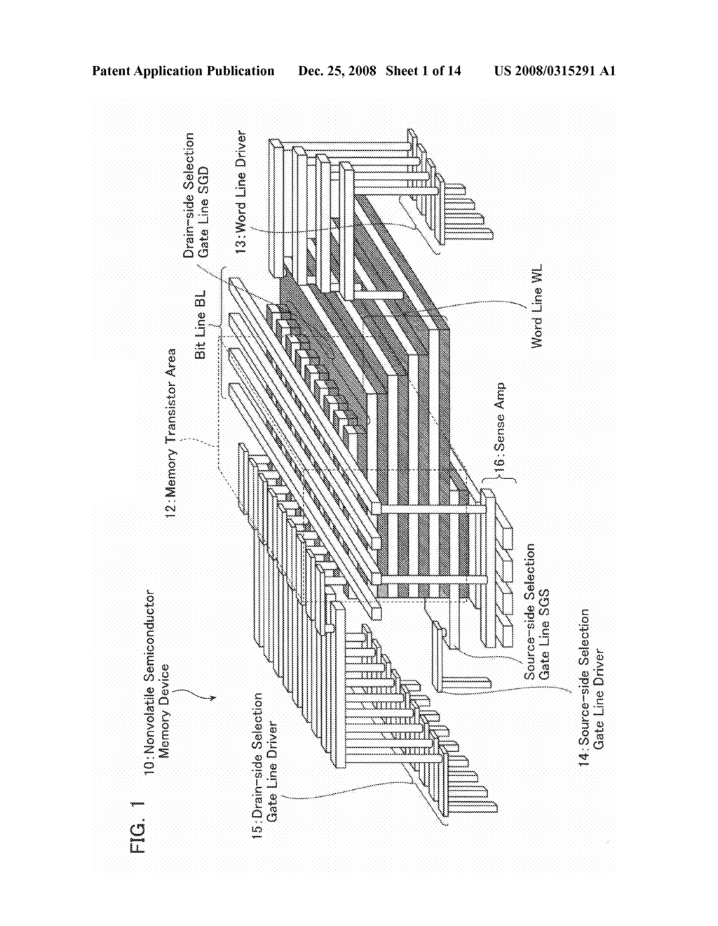 NONVOLATILE SEMICONDUCTOR MEMORY DEVICE AND METHOD OF MANUFACTURING THE SAME - diagram, schematic, and image 02