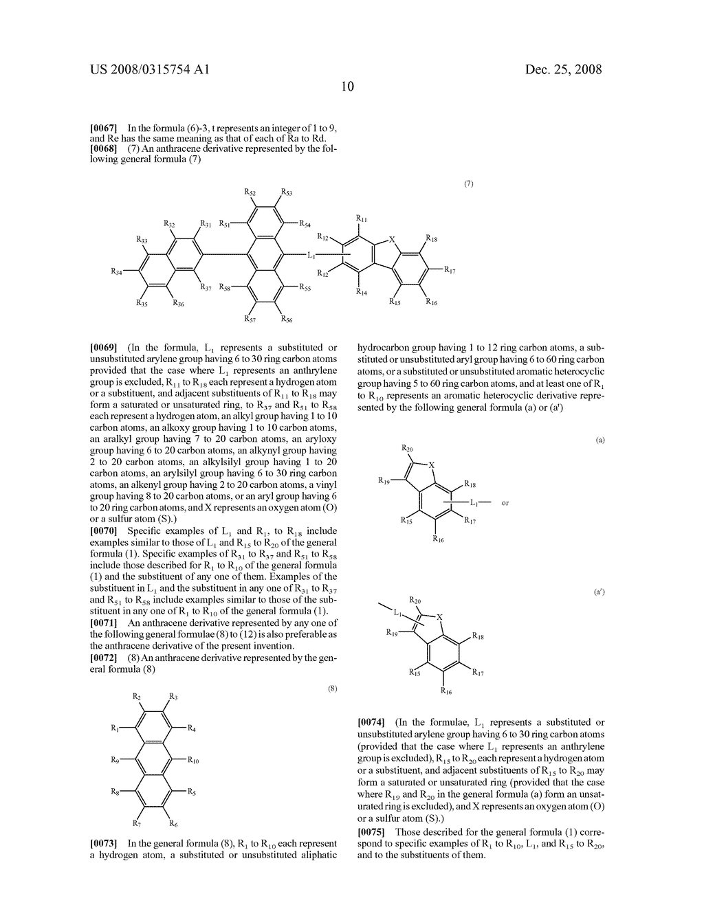 ANTHRACENE DERIVATIVE AND ORGANIC ELECTROLUMINESCENCE DEVICE USING THE SAME - diagram, schematic, and image 11