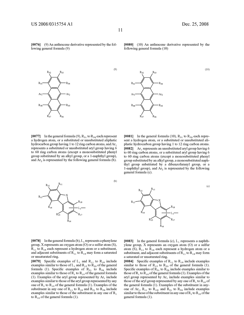 ANTHRACENE DERIVATIVE AND ORGANIC ELECTROLUMINESCENCE DEVICE USING THE SAME - diagram, schematic, and image 12