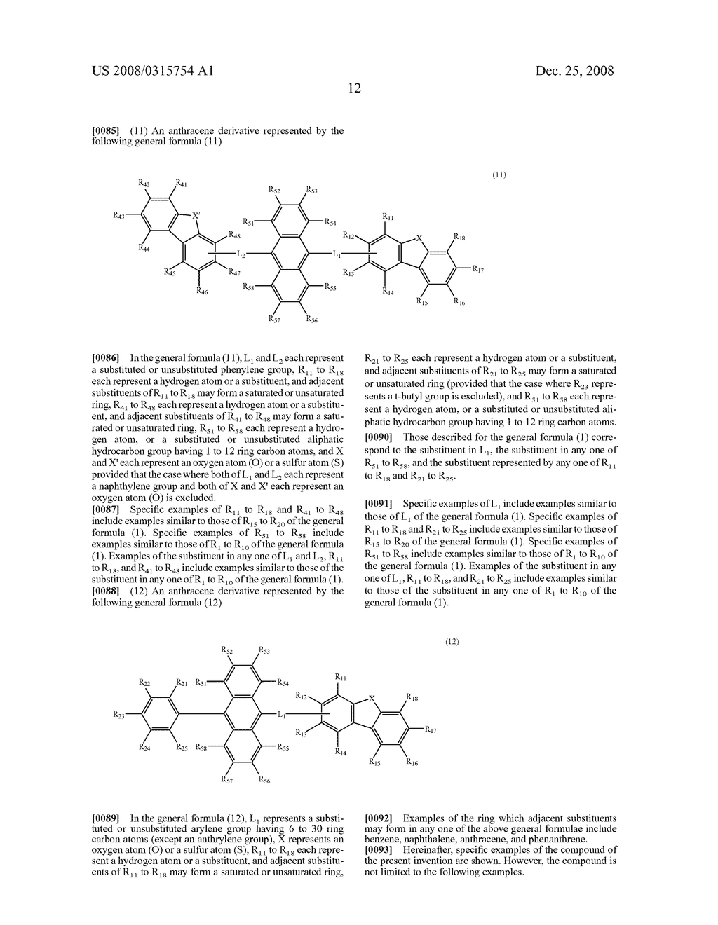 ANTHRACENE DERIVATIVE AND ORGANIC ELECTROLUMINESCENCE DEVICE USING THE SAME - diagram, schematic, and image 13