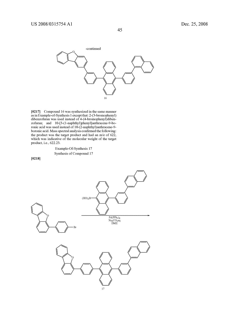 ANTHRACENE DERIVATIVE AND ORGANIC ELECTROLUMINESCENCE DEVICE USING THE SAME - diagram, schematic, and image 46