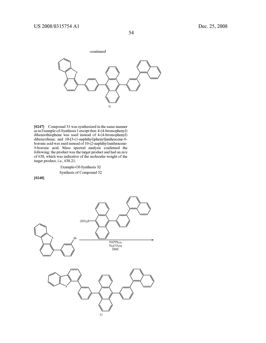 ANTHRACENE DERIVATIVE AND ORGANIC ELECTROLUMINESCENCE DEVICE USING THE SAME - diagram, schematic, and image 55