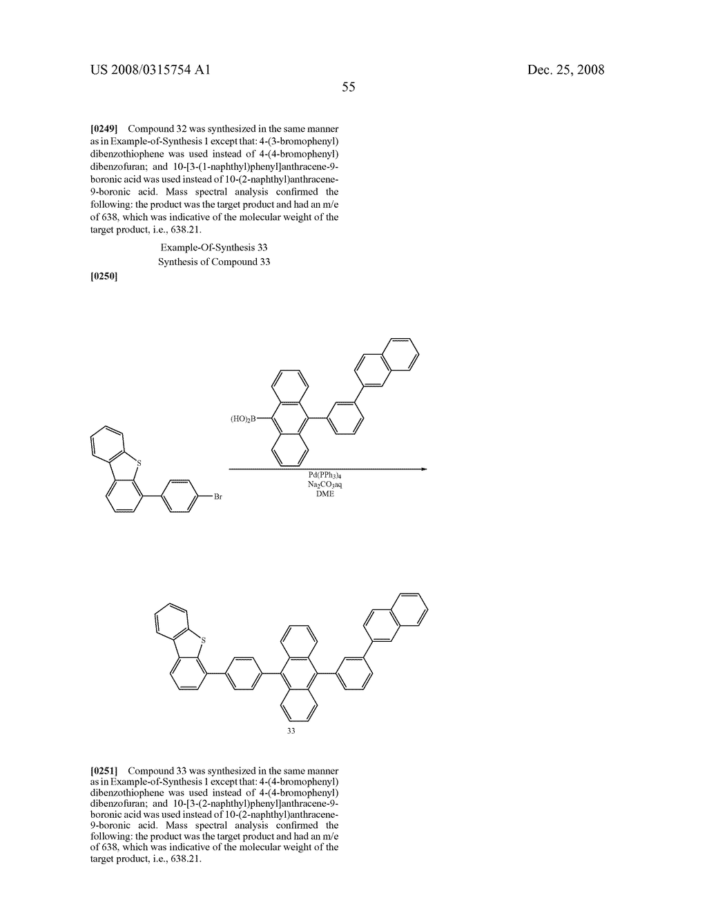 ANTHRACENE DERIVATIVE AND ORGANIC ELECTROLUMINESCENCE DEVICE USING THE SAME - diagram, schematic, and image 56