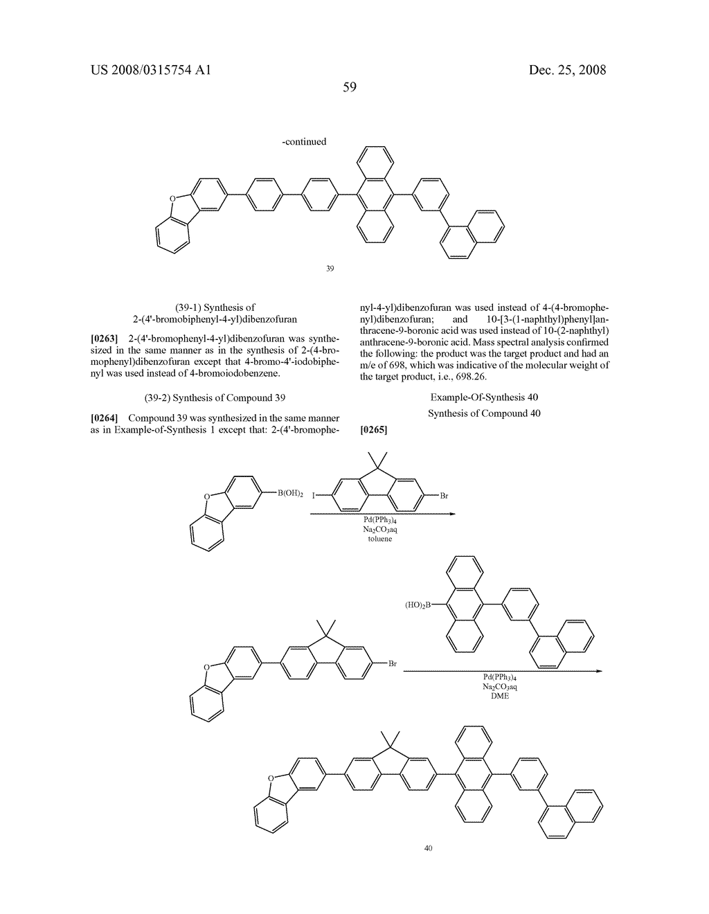 ANTHRACENE DERIVATIVE AND ORGANIC ELECTROLUMINESCENCE DEVICE USING THE SAME - diagram, schematic, and image 60