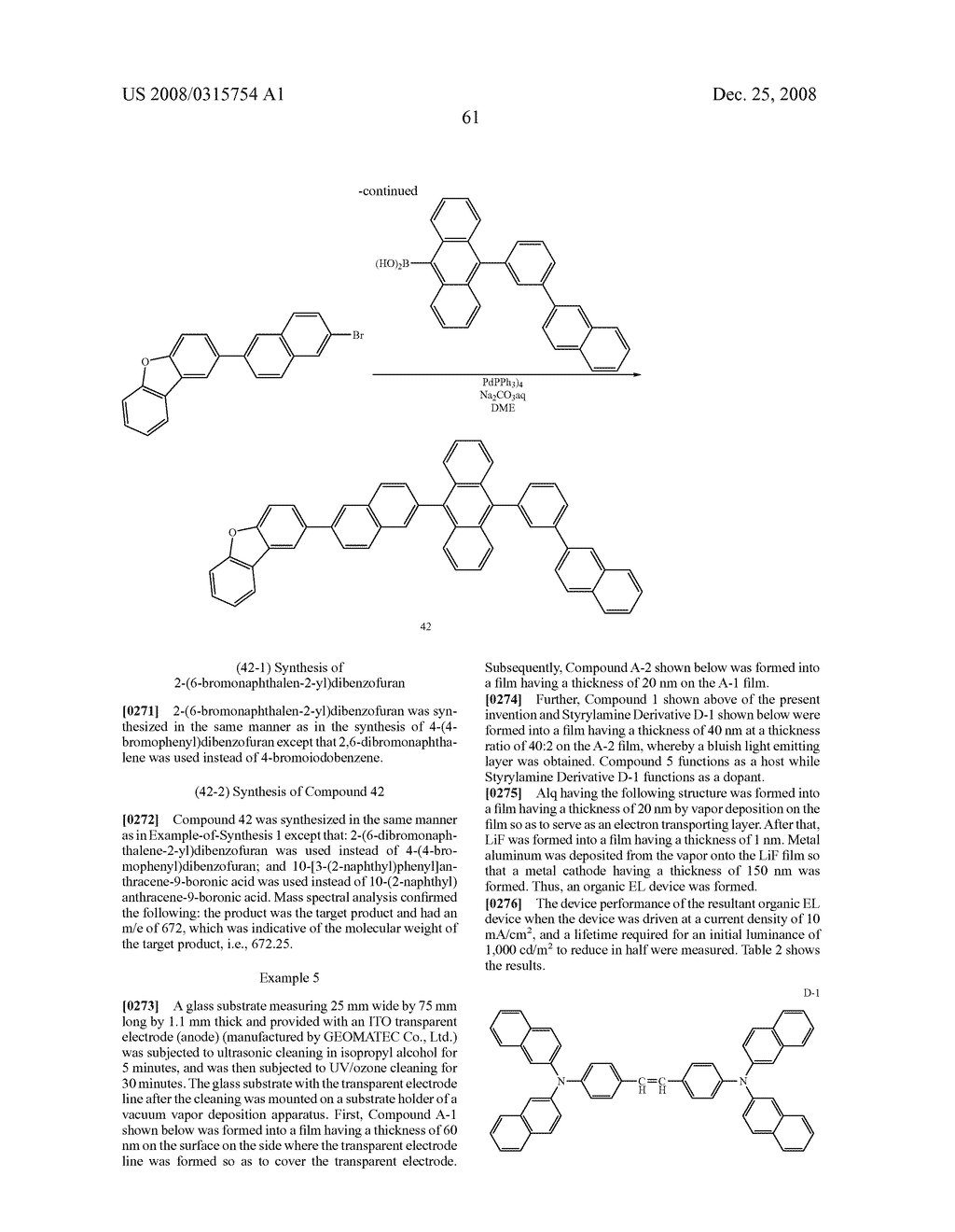 ANTHRACENE DERIVATIVE AND ORGANIC ELECTROLUMINESCENCE DEVICE USING THE SAME - diagram, schematic, and image 62