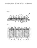 Light-emitting device having openings in electrode diagram and image