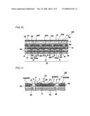 Light-emitting device having openings in electrode diagram and image