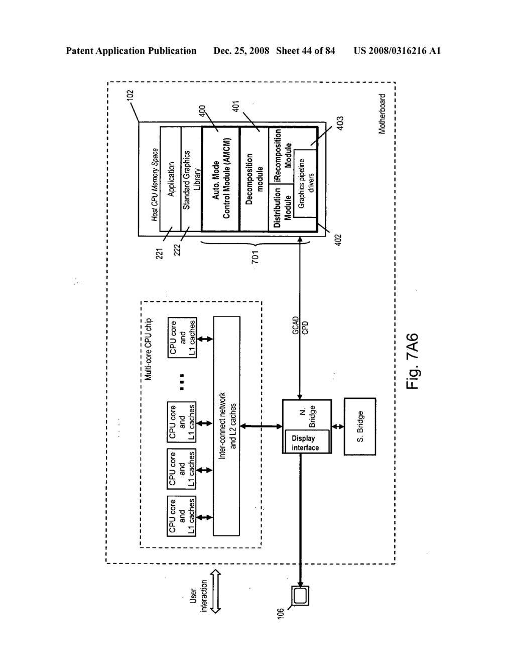 Computing system capable of parallelizing the operation of multiple graphics processing pipelines (GPPLS) supported on a multi-core CPU chip, and employing a software-implemented multi-mode parallel graphics rendering subsystem - diagram, schematic, and image 45