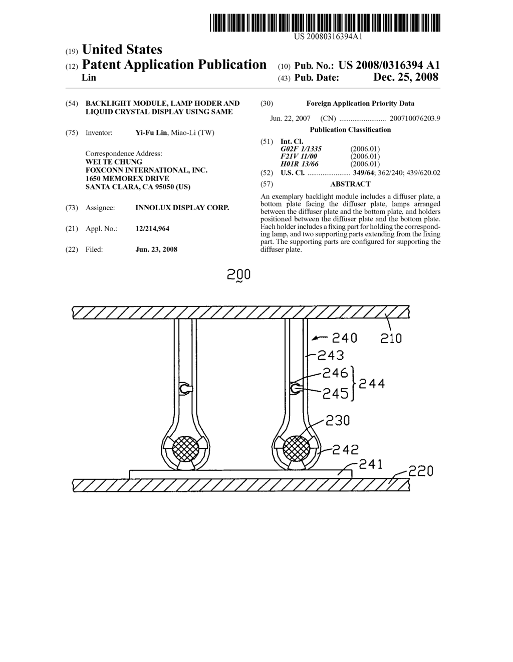 Backlight module, lamp hoder and liquid crystal display using same - diagram, schematic, and image 01