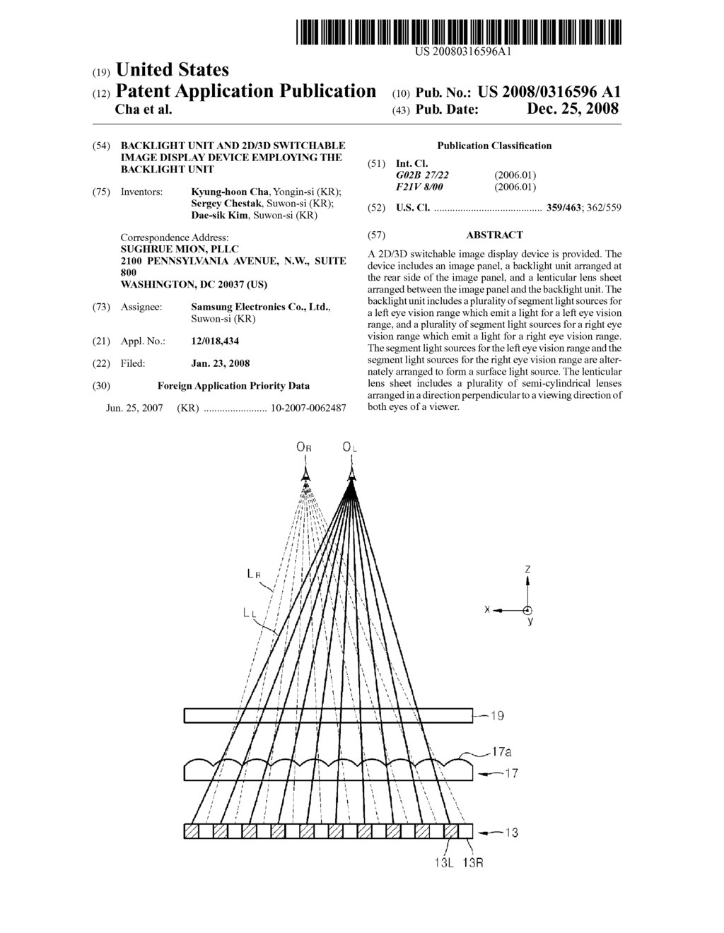 BACKLIGHT UNIT AND 2D/3D SWITCHABLE IMAGE DISPLAY DEVICE EMPLOYING THE BACKLIGHT UNIT - diagram, schematic, and image 01