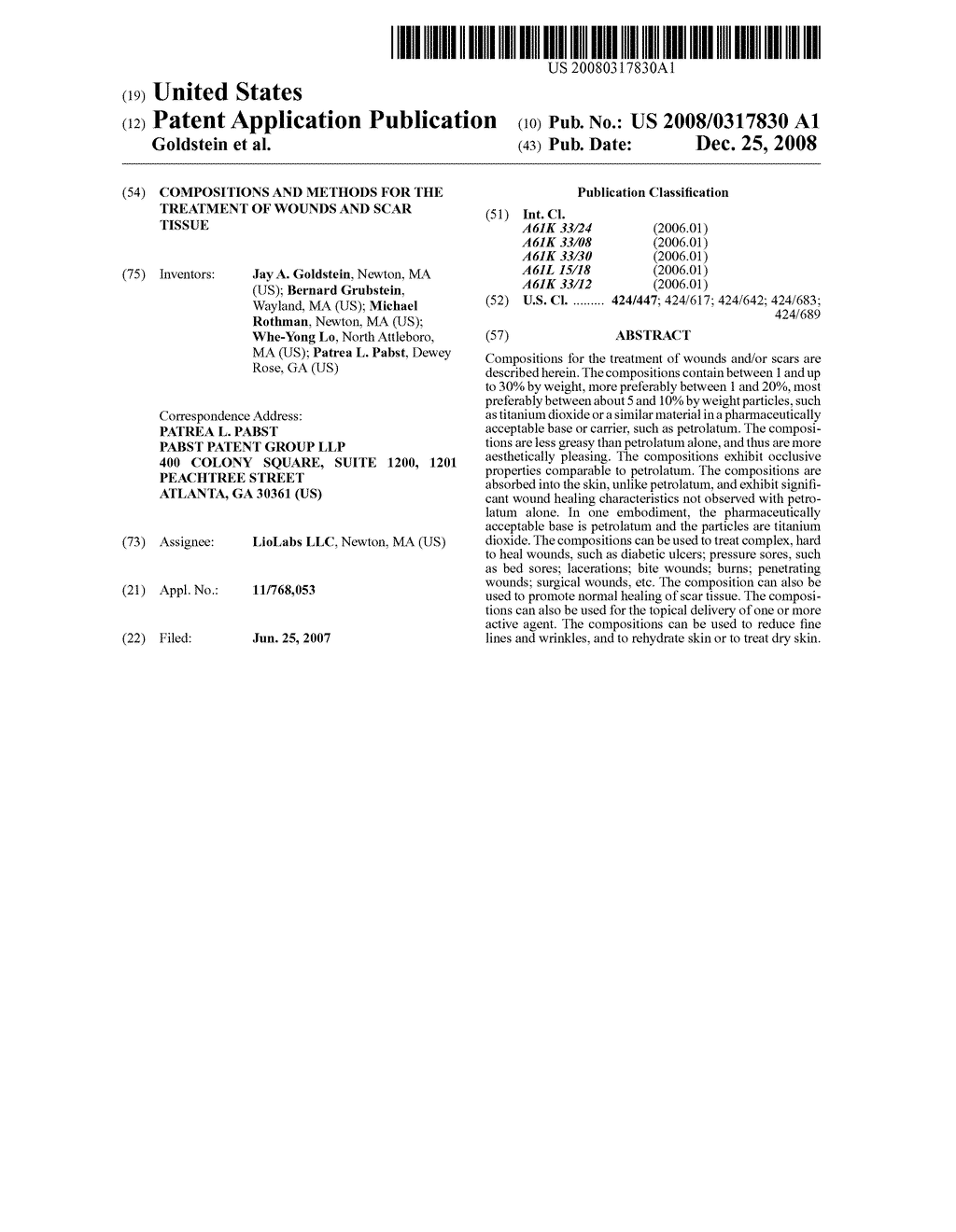 Compositions and Methods for the Treatment of Wounds and Scar Tissue - diagram, schematic, and image 01