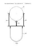 Acrobatic elevated-path amusement device diagram and image